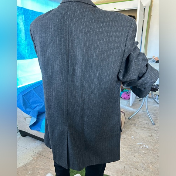 Blazer, 100% virgin Wool, Canadian made, Grey Pinstripe, - Picture 4 of 16